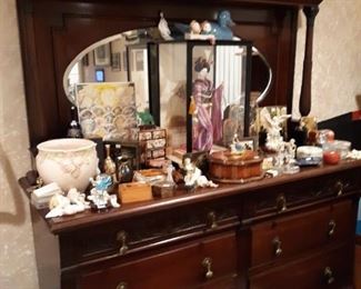 Large Antique Dresser w/ Mirror
Lot of Asian Items