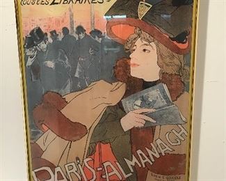 Framed Paris Almanach vintage poster