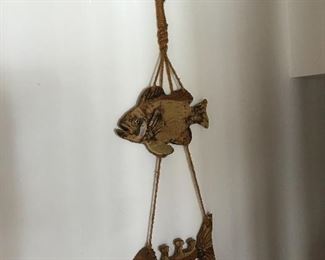 Hand thrown ceramic fish wall hanging