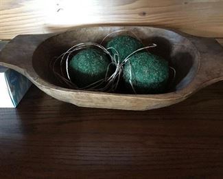 Antique wood dough bowl
