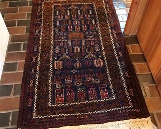 Knotted wool rug