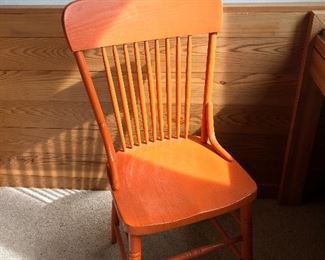 Orange antique chair