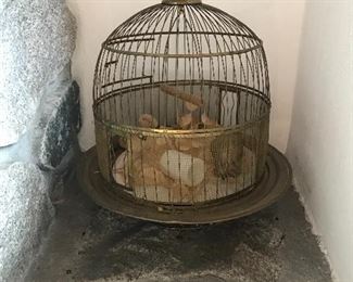 Vintage brass bird cage