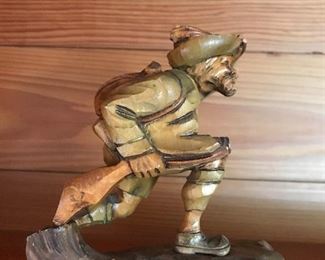 Vintage carved wood soldier
