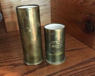 Vintage brass big and small shot glasses