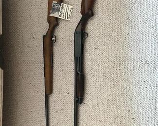 Stevens 22 bolt rifle and Ithaca pump shotgun, model 37