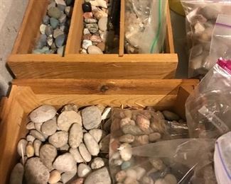 Petoskey stones and Leland blue stones