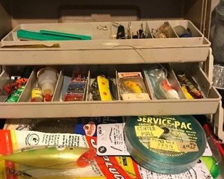 Several tackle boxes