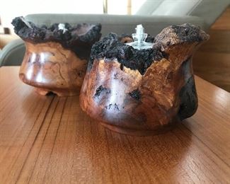 Otto Weber Cherry Burl oil lamps