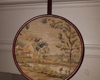 Needlework fire pole screen