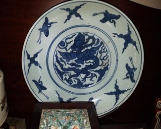 Ming Dynasty Porcelain Charger, large size 