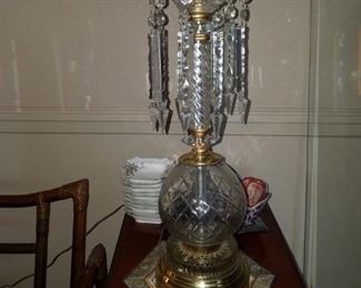 Pair of cut glass lamps