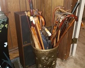 Tons of Antique Canes. Large collection