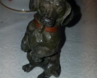 Bronze figural dog 