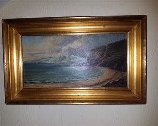 S.L. Gerry, oil painting. Coastal scene 