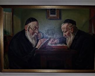 Oil painting. Judaica, Rabbis