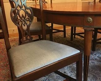 Chippendale style set of dining chairs. Beacon Hill