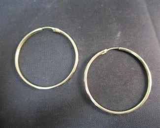 14K Gold Large Hoop Earrings