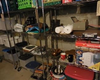 Misc. storage containers, humidifier, other misc.