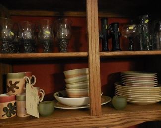 Set of dishes and glassware