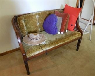 Settee with rattan sides