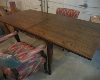 Square table with top opened out
