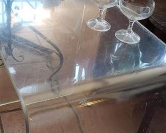 LUCITE MID-CENTURY END TABLE