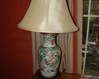 One of 2 Oriental lamps