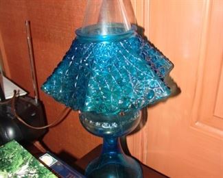 Pair of oil lamps which are electrified