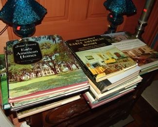 Many coffee table books on travel, museums, antiques, and southern homes