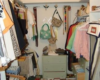 Ladies' nice clothes, some vintage and many modern designer, small sizes, 10