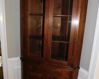 Walnut - chestnut fronted antique heart pine cupboard
