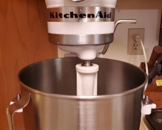 Kitchen Aid Mixer with attachments.