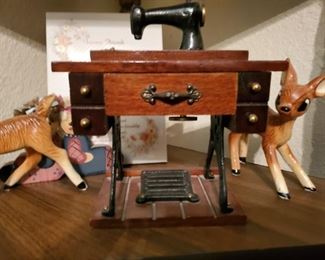 Salesman Sampler Sewing machine music Box