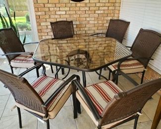 Patio Furniture with 6 Chairs. Mint Condition and priced to sell!