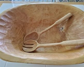 Hand Carved Salad Bowl.