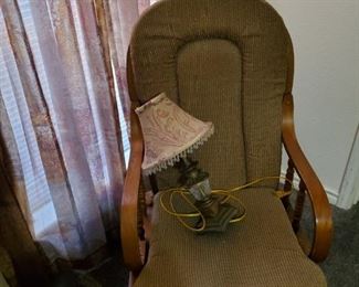 Rocking Chair. Why I put a lamp on it is beyond me