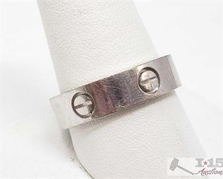 730: 18k White Gold Cartier Ring, 9.8g
Weighs approx 9.8g, size 10, marked 750
OS19-017630.45