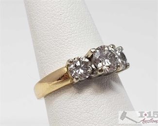 823: 	
14k Gold Diamond Ring, 4.1g
Weighs approx 4.1g, size 6.5, center diamond is .75ct 
OS19-018517.47