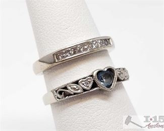 901: 	
10k Gold Diamond Band and Ring with Accent Diamonds, 4.6g
Combined weigh approx 4.5g, sizes 4.5 and 6.5
OS19-017630.72