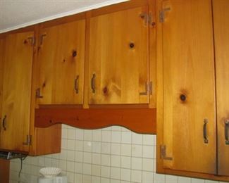 Knotty pine kitchen cupboards