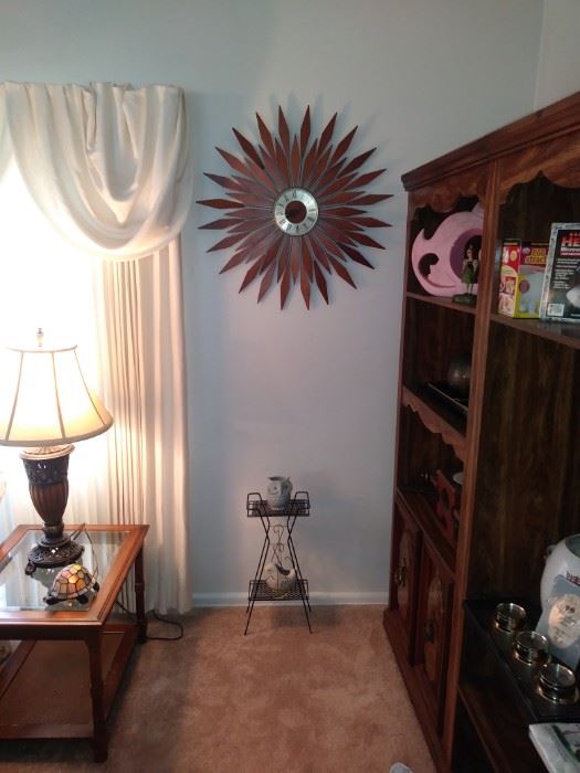 Westclox Atomic Wall Clock all Original and Sconces. Also a Mid Century Stand.