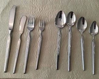Mid Century Dinner Flatware - Includes 12 place settings (NOT sterling)