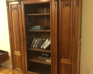 French Louis XVI style Bookcase with wire doors				