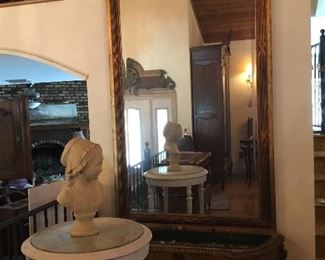 Gilded mirror and matching Jardiniere - A Rare find!			
8’H x 41”W x 18”D
