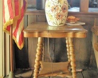 This matches the Antique Round Oak Table with the large Glass Ball and Claw Feet...wonderful Barley Twist leggs....both in excellent condition. 