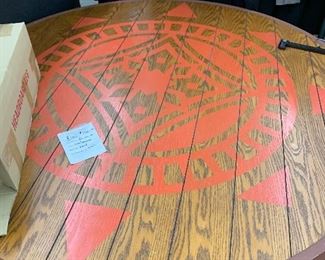 Vintage Round table on wheels $500