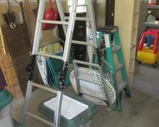 Werner 4' Stepladder & Estway 4 section 4' Folding Ladder
