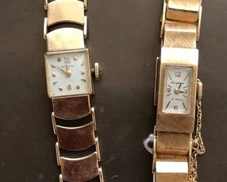 Vintage Movado and Laufman's 14K gold ladies watches, circa 1950s