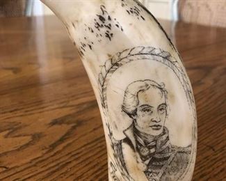 Replica 19th century scrimshaw whale tooth